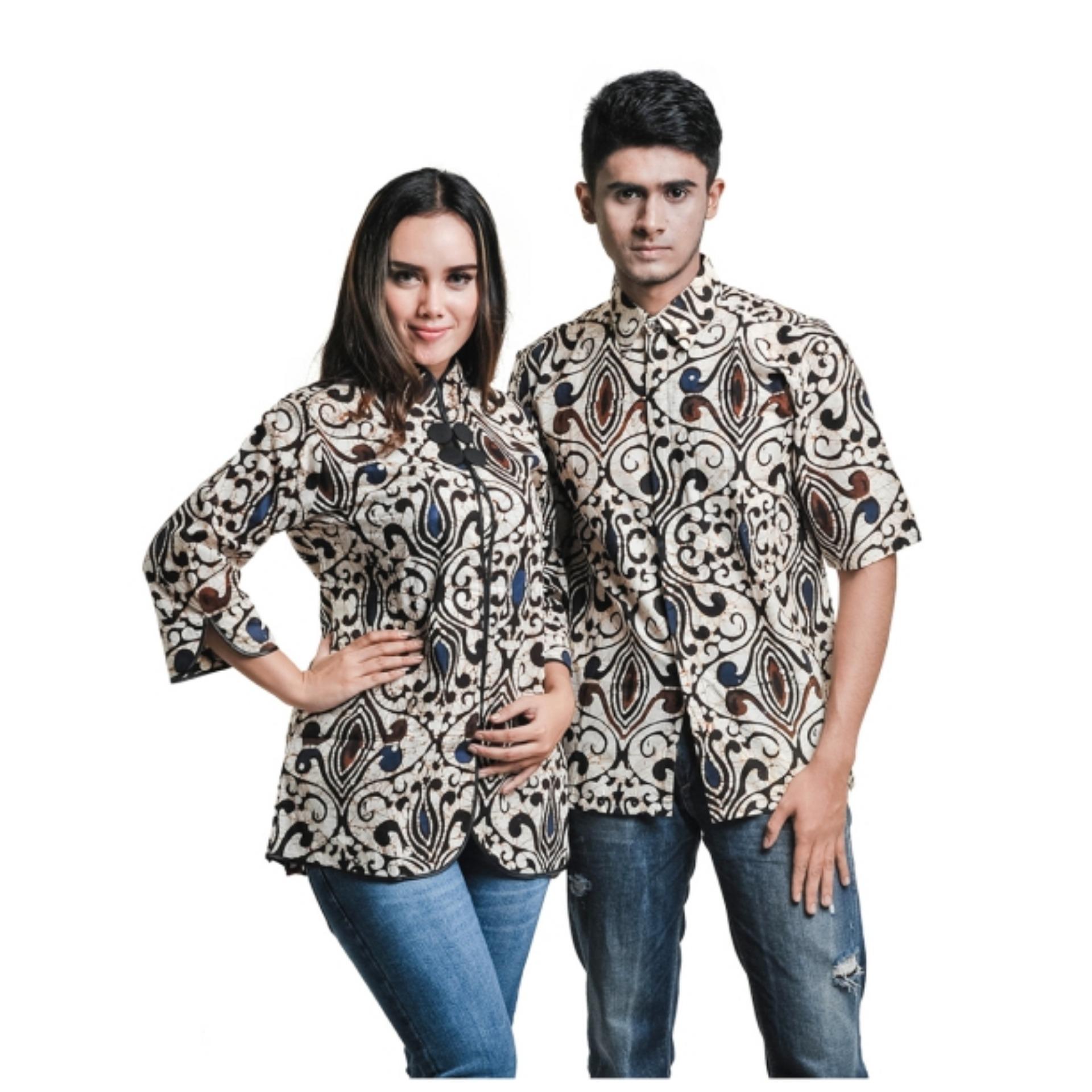 Spicatto SP 114.15 Busana Couple Kemeja Batik Pria only-Cotton-Bagus Kekinian(Coklat Kombinasi)