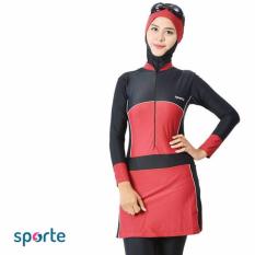 SPORTE Baju Renang Muslim Slimfit SM 57 Hitam Maroon