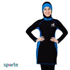 SPORTE Baju Renang Muslim Slimfit SP 03 Hitam Biru