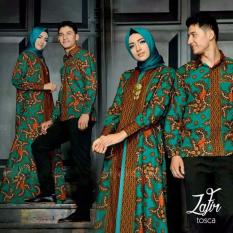 SR Collection Best Seller Couple Batik Muslim Pria Wanita Zafira - Hijau Tosca