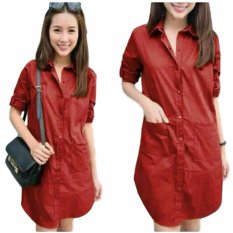 SR Collection Best Seller Dress Wanita Aliza - Merah