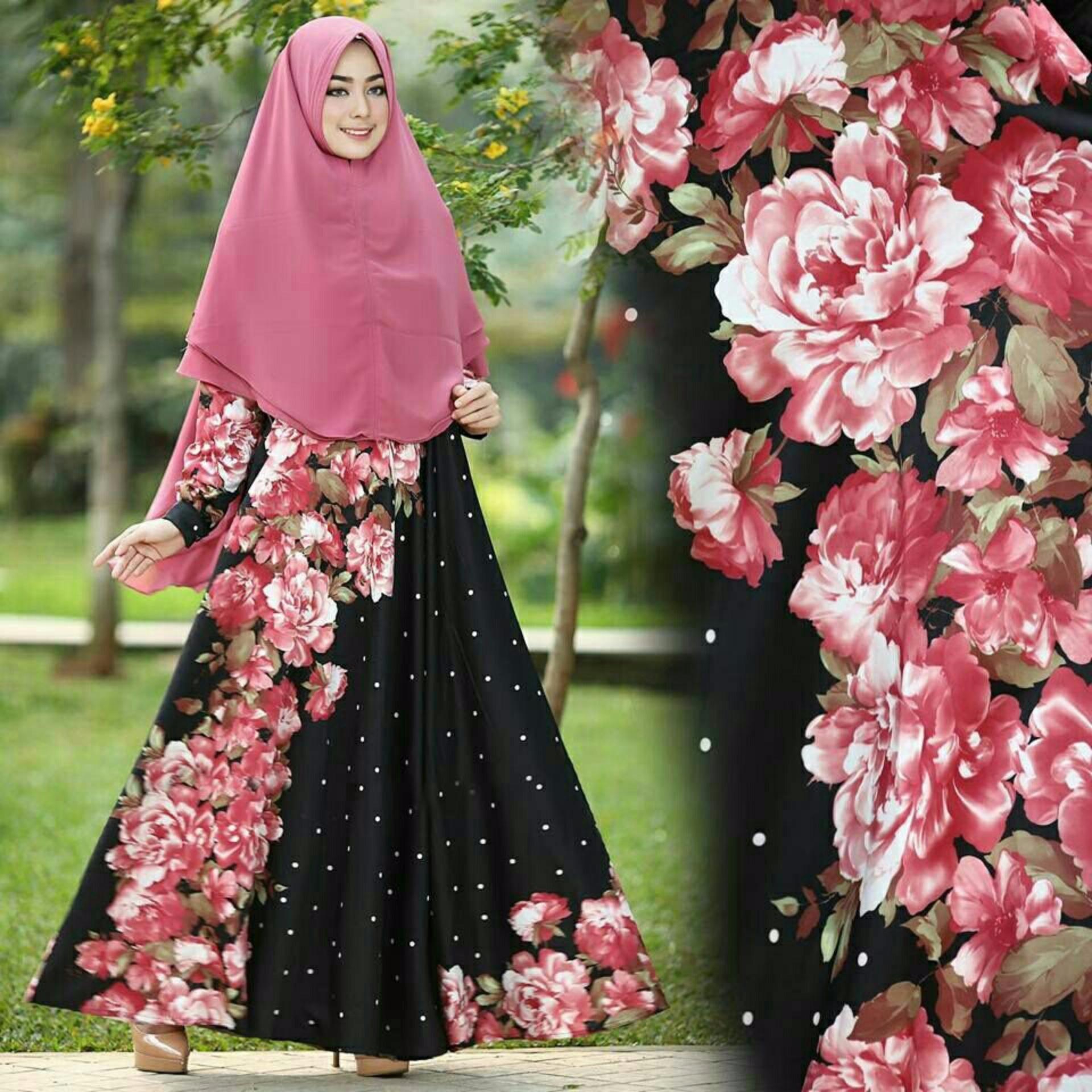 SR Collection Best Seller Maxy Dress Cantik Muslim Wanita Tanpa Hijab Jess - Hitam SR Collection Best Seller Maxy Dress Cantik Muslim Wanita Tanpa Hijab Jess - Hitam