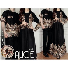 SR Collection Couple Batik Muslim Pria Wanita Alicen - Hitam