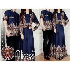 SR Collection Couple Batik Muslim Pria Wanita Alicen - Navy
