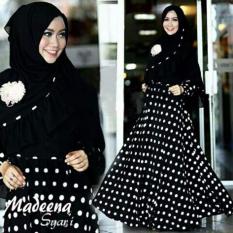 SR Collection Maxy Gamis Syari Muslim Set 2 in 1 Wanita Madenari - Hitam