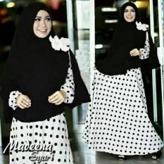 SR Collection Maxy Gamis Syari Muslim Set 2 in 1 Wanita Madenari - Putih