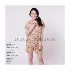 SR Collection Pakaian Tidur Motif Cupcake Celana Pendek Wanita - Salem