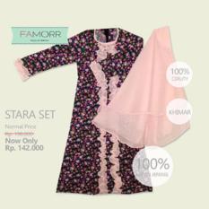 STARASET (2-12 tahun) gamis anak hijab hijau hitam putih