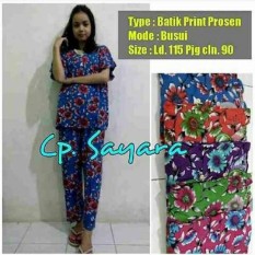 Stelan Celana Baju Tidur Daster Dress Gaun Batik Jumbo Busui Bali Solo