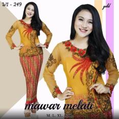 Stelan Kebaya Bordir mawar melati & rok frisket panjang keluaran terbaru