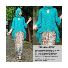 Stelan Kebaya Brukat / Kebaya Brukat Pesta Bianca Tosca Plus Rok Lilit ( No Pasmina) Ready Sz M. L. XL. Dan XXL