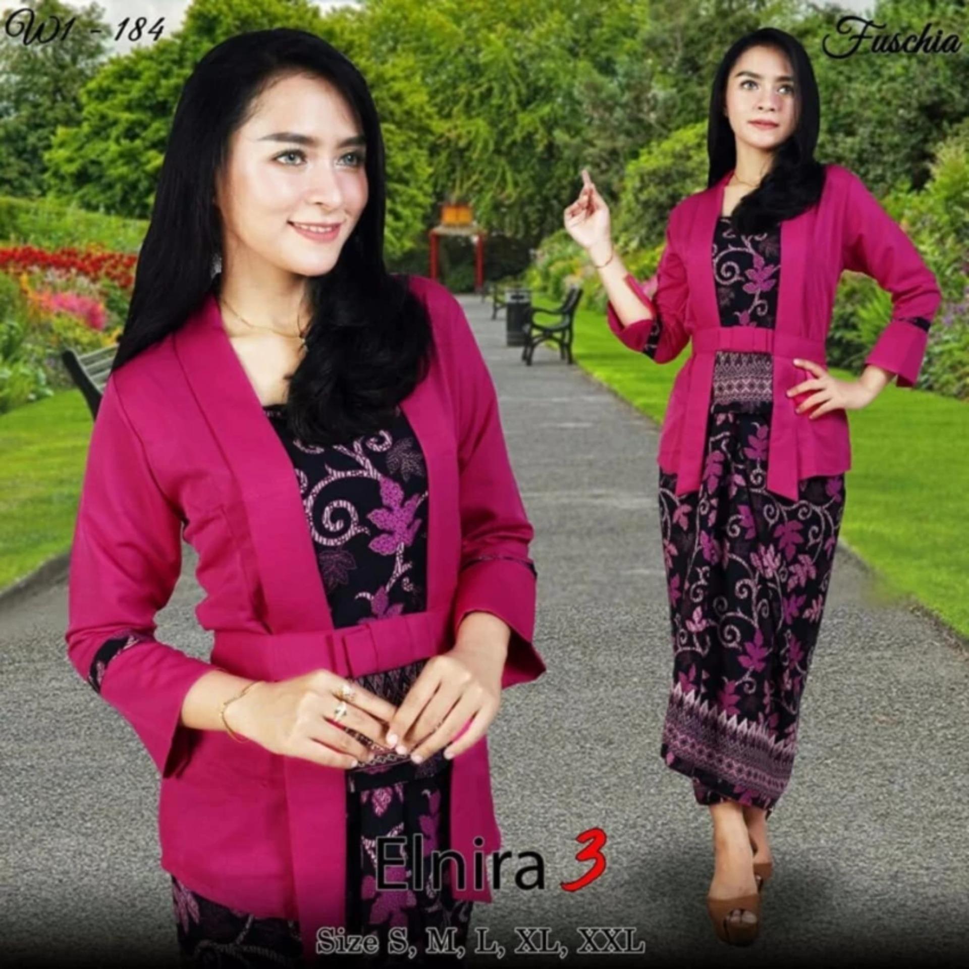 Stelan kebaya kutu baru & rok lilit. Elnira 3. keluaran terbaru 