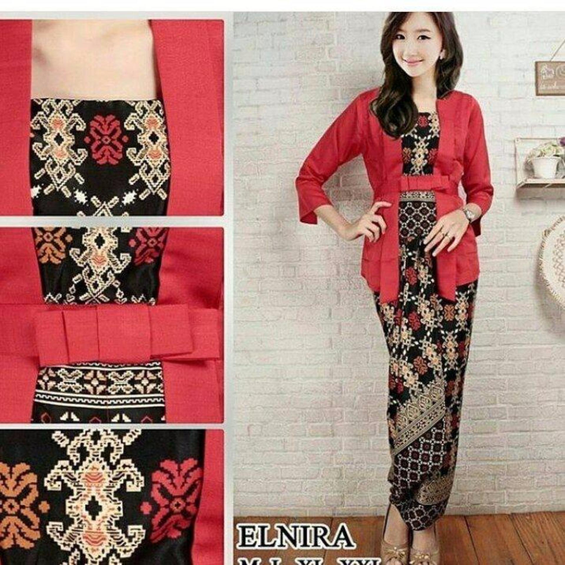 Stelan -  Kebaya - Kutu Baru & Rok Lilit - Elnira - Keluaran Terbaru - Regyta Fashion