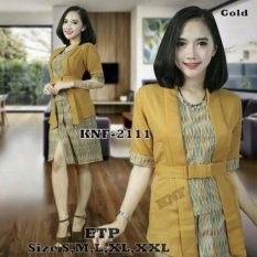 Stelan baju batik wanita/ kebaya modern kutu baru & rok lilit. Elnira Lengan pendek. keluaran terbaru