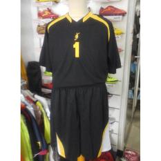 Stelan Kostum Kiper Maestro Baju Celana Keeper Hitam Lengan Pendek