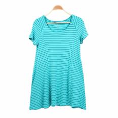 Stock Online Dress A Line Motif Stripe - Tosca