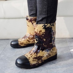 STS Pria Kamuflase Rain Boots-Kuning Kamuflase-Intl
