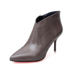 Stylesowner Baru Kedatangan Korea Gaya Karir Baru Wanita Pendek Boots Thin Heels Manis High Heels Warna Solid Fashion Ankle Boots -Intl