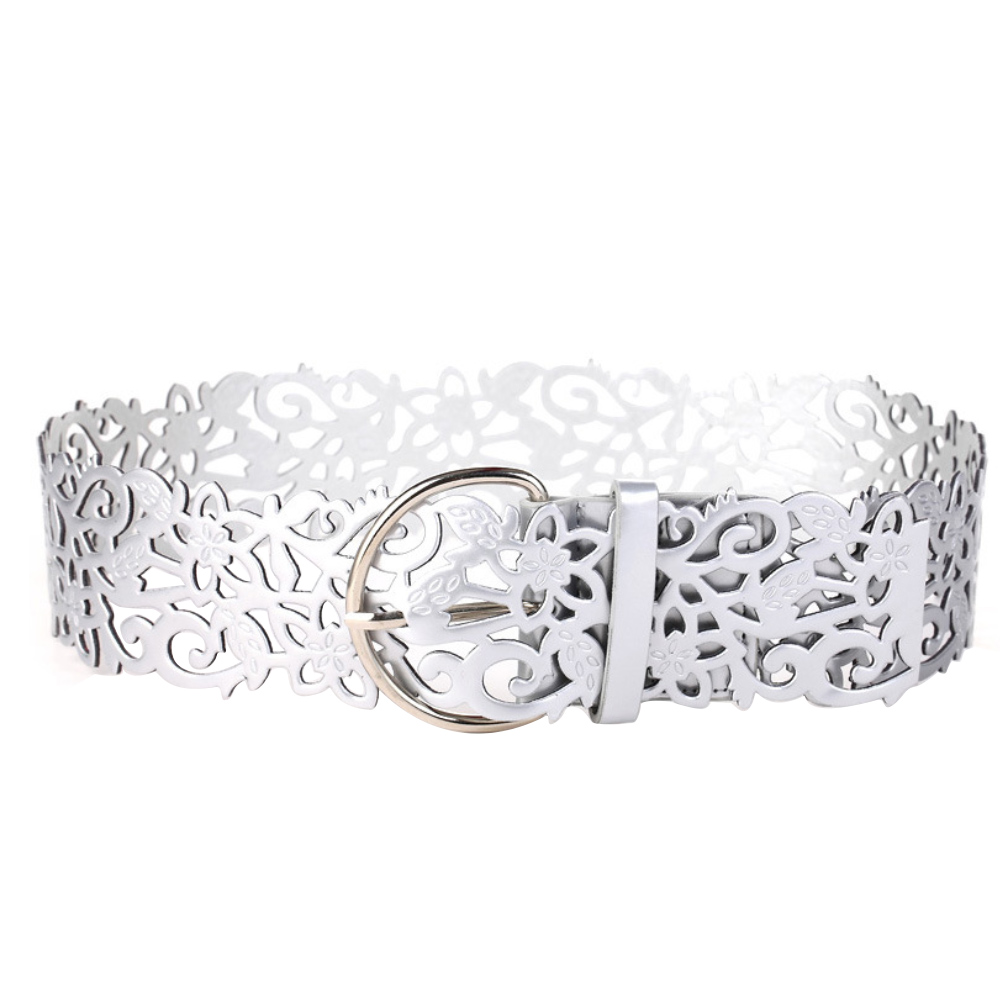 Fashion Wanita Gaya Trendi Wanita Yang Berlawanan PU Kulit Elastis Lebar Gesper Sabuk Tali Pengikat Pinggang Gaun Ikat Pinggang Perak Fashion Wanita Gaya Trendi Wanita Yang Berlawanan PU Kulit Elastis Lebar Gesper Sabuk Tali Pengikat Pinggang Gaun Ikat Pinggang Perak