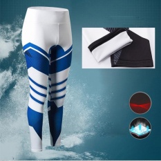 Bergaya Wanita Olahraga Celana Legging untuk Yoga/Gimnasium/Kebugaran/Kerja/Lari (Biru) -Internasional