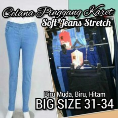 Sumberrejekijeans - DE Jeans - Celana Jeans Panjang Wanita -Model Pinggang Karet - Bahan Soft Jeans Bagus Stretch Melar