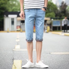 Musim Panas 2017 Baru Daftar Shorts Casual Fashion Pria Celana Denim Nyaman Slim Tipis Pendek Jeans-Intl