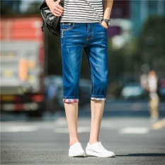 Musim Panas 2017 Baru Daftar Shorts Casual Fashion Pria Celana Denim Nyaman Slim Tipis Pendek Jeans-Intl