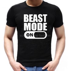 Musim Panas Mode Binatang Di Angkat Besi Gimnasium Motivation Bodybuilding Kaus Manusia Musim Panas Crewneck Kaus Kaus Pria Hitam 01-Internasional