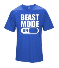 Musim Panas Mode Binatang Di Angkat Besi Gimnasium Motivation Bodybuilding Kaus Manusia Musim Panas Crewneck Kaus Kaus Pria Biru-Internasional