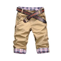 Musim Panas Celana Pendek Kasual Celana Pria Militer Berkualitas Tinggi Pendek Celana Laki-laki Mode Lurus Lutut Celana Pendek Kargo Homme (Khaki) -Intl