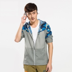 Musim Panas Outdoor Gaya Baru Finishing Bersepeda Kamuflase Kulit Coat untuk Pria (Abu-abu)-Intl