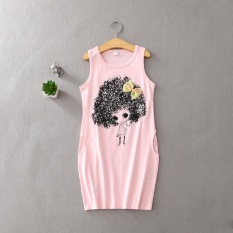 Musim Panas Putri Gaun Gadis Kartun Without Lengan Gaun Kostum Bandung Photo: “-anak Bow Pakaian For Remaja (pink)