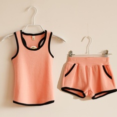 Summer Vest Shorts Sweat Suits Children 2 Pcs Set Suit Clothes PK/90 - intl