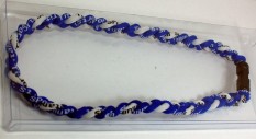 Sunnyshop20' Ionic Bisbol Titanium Kalung Kepang Sofbol Olahraga Biru Royal & PUTIH-Intl