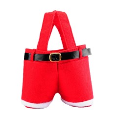 Sunnyshopred Hari Natal Permen Tas Santa Celana Bentuk Tas dengan Handles Sebagai Portabel Hadiah Membungkus Keranjang Tas untuk Pernikahan Treat Spesifikasi: 21*14.5 Cm A0072-Internasional
