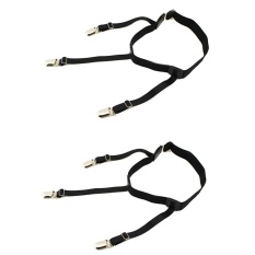 Sunshop 2 Pcs/pair Duckbill Klip Kemeja Masa Inap Olahraga Bisnis Suspender Kawat Gigi Elastis Kemeja Suspender-Intl