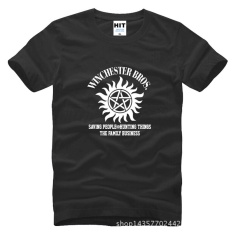 SUPER NATURAL WINCHESTER BROTHER SIX STAR GRAPHIC Tee Printed Mens Men T Shirt T-shirt 2015 Cotton Tshirt Camisetas Masculina(Black) - intl