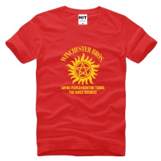 SUPER NATURAL WINCHESTER BROTHER SIX STAR GRAPHIC Tee Printed Mens Men T Shirt T-shirt 2015 Cotton Tshirt Camisetas Masculina(Red) - intl