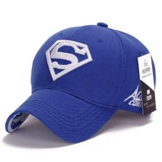 Superman Bisbol Cap Topi untuk Pria Wanita Adjustable S Surat Kasual Outdoor Snapback Hat (Putih & Biru) (Int: Satu Ukuran)