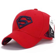 Superman Bisbol Cap Topi untuk Pria Wanita Adjustable S Logo Surat Kasual Outdoor Snapback Hat (DARK BIRU & Merah) (Int: Satu Ukuran)