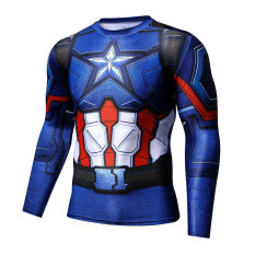 SID Fitness Baju Ketat Ironman Amerika Serikat Pemimpin Tim Olah Raga Cepat Kering Bola Basket Pelatihan Pria Kaos Lengan Panjang
