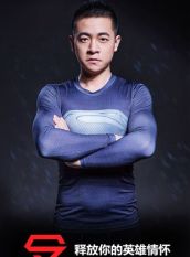 Superman tabir surya baju renang wanita legging pakaian (Abu-abu Superman laki-laki lengan panjang) (Abu-abu Superman laki-laki lengan panjang)