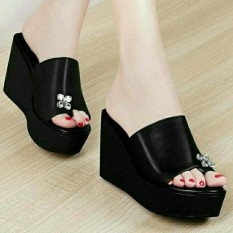 supplier-sepatu wanita wedges kesya hitam