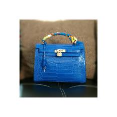 Supplier Tas Wanita Murah Her mes kelly Croco 28 Dove Warna Biru Blue