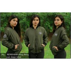 SW JAKET BOMBER WANITA HIJAU ARMY