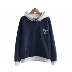 Sweater Hodie Wanita - x Love Sweater - Fleece - Navy