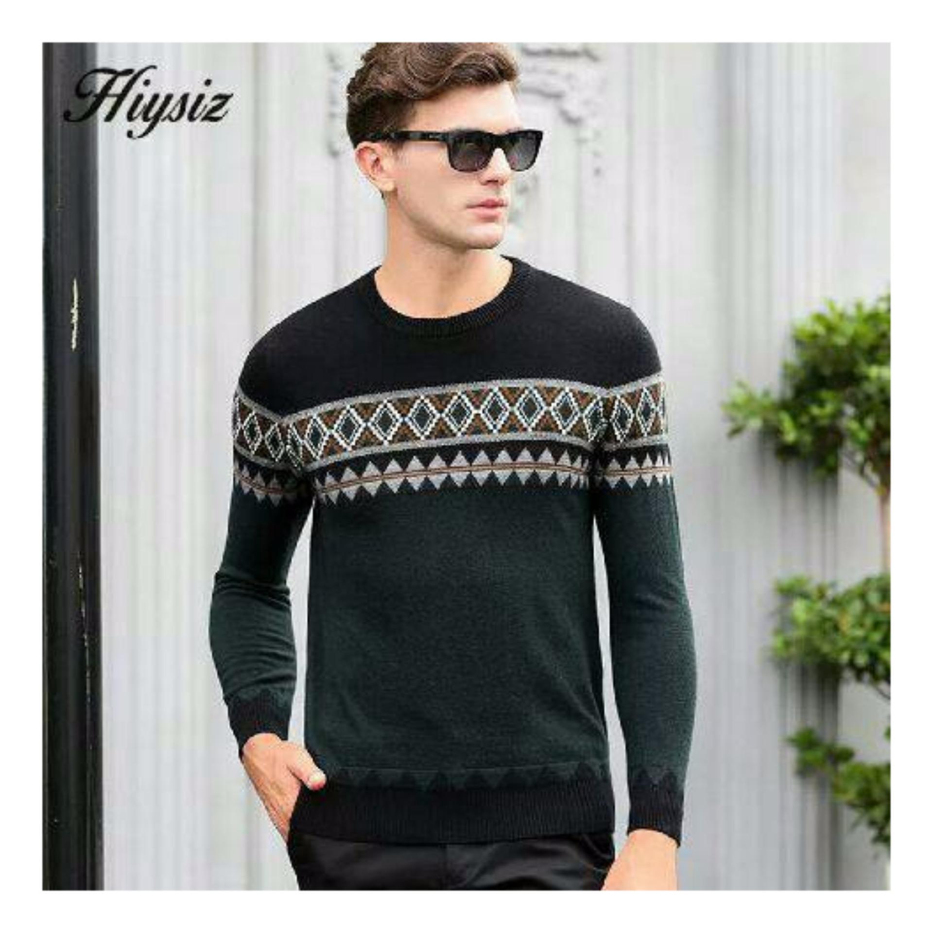 sweater pria rajut-HARFIZ GREEN-rajut terbaru-Sweater tribal