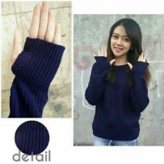 Baju Wanita Atasan Wanita Sweater Rajut KNIT RoundHand - NAVY