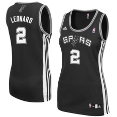 Swingman Pemain Kawhi Leonard NO.2 Basket Jersey NBA San Antonio Spurs Wanita Lembut Tim Warna Resmi Cepat Kering Dewasa Top Hitam S-Intl