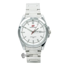 Swiss Army Men's - Jam Tangan Pria - SA 4150 M Body + Bezel Silver - Silver - Stainless Steel - Tanggal Hari